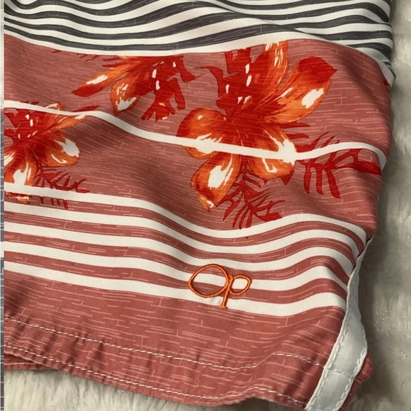 OP‎ Mens Swim Trunks Size XL (40-42) Striped/Floral - Picture 9 of 9